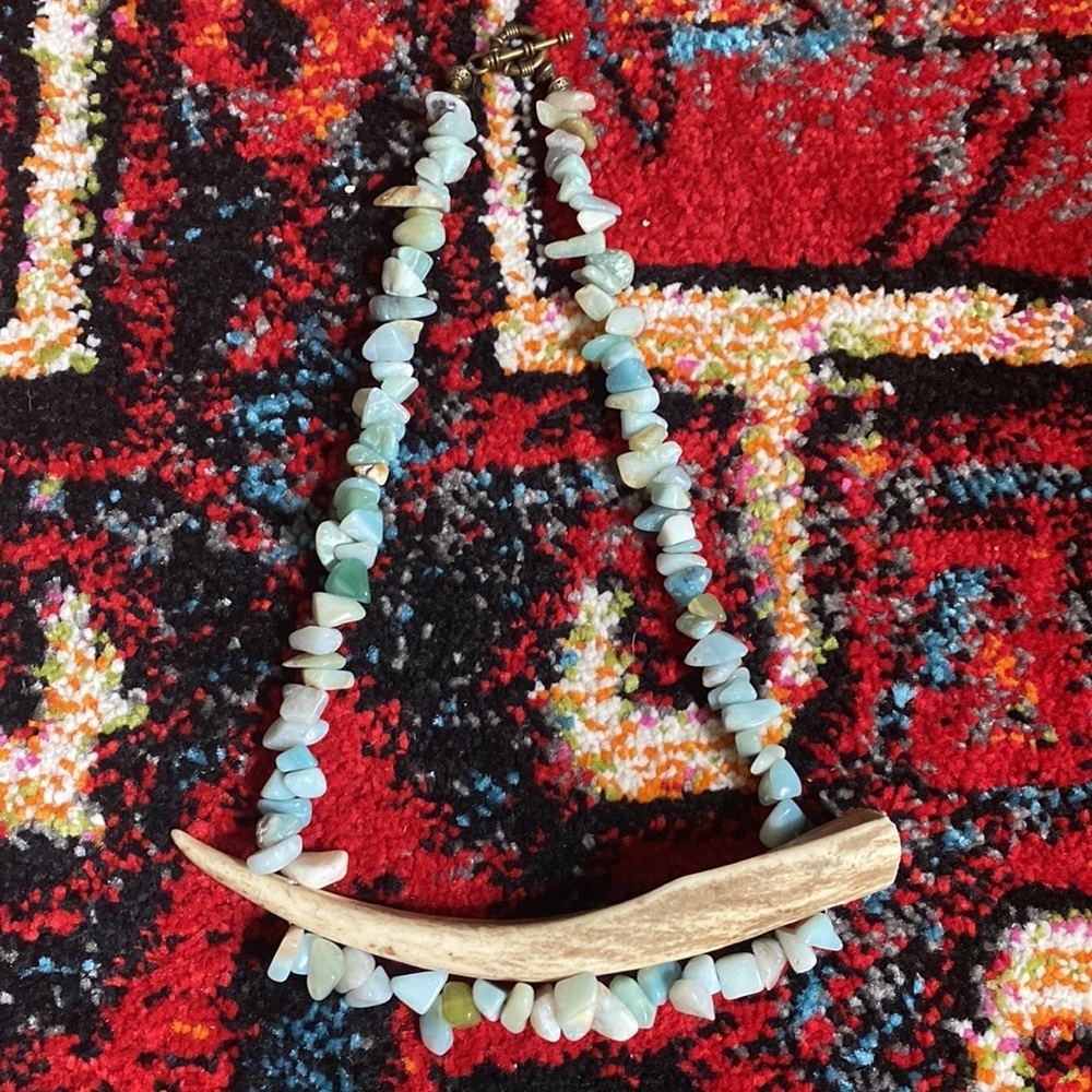 Deer Antler Amazonite Statement Necklace